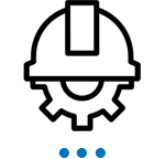 icon of a gear with hardhat on top