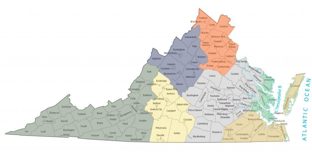 ASCE Virginia Branch Map Counties and Cities